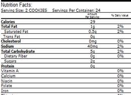 breaktime ginger cookies nutrition information